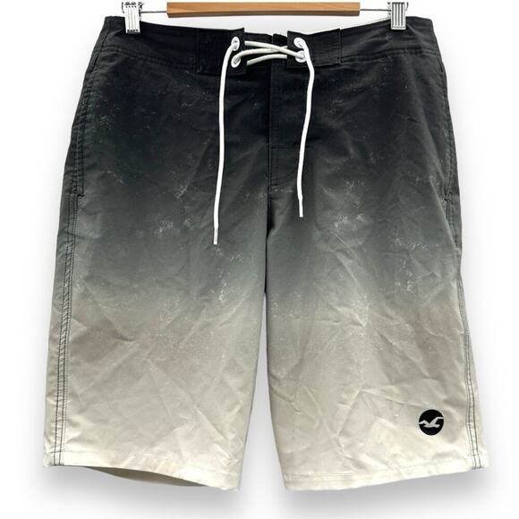 Hollister Cali Longboard Epic‎ Flex Gray Gradient Swim Shorts Trunks Size 30 - Picture 1 of 10